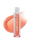 ETUDE Over Glowy Lip Gloss #3 Peach Sorbet | Non-Sticky Vegan Lip Tint | Moisturized & Long-lasting Lip Gloss | Daily Tint for Dry Lips, Korean Makeup, K-beauty, Perfect for Gift