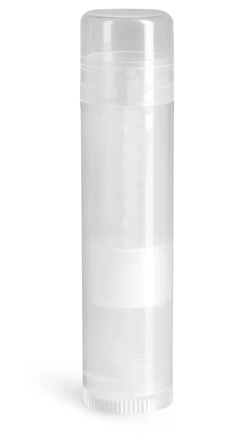 144 Natural Plastic Empty Lip Balm Crafting