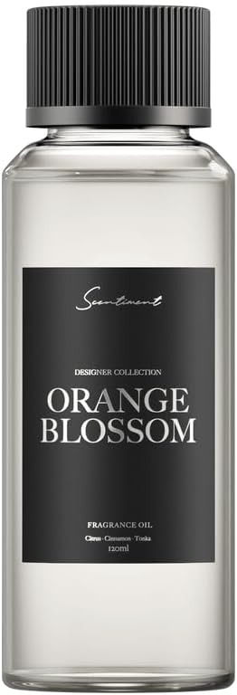 Scentiment Diffuser Oil - Orange Blossom Designer Collection | Aromatherapy Home Fragrance | Luxurious Scent with Notes of Citrus, Cinnamon, Tonka (120ml)