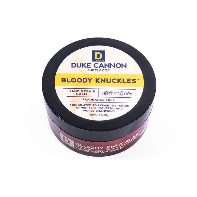Duke Cannon Bloody Knuckles Hand Repair Balm - Unscented Moisturizer, Repair and Revitalize Dry, Cracked Skin, Ideal for Workers and Fighters, 1.4 oz. (2 Pack)