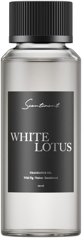 Scentiment Diffuser Oil - White Lotus | Aromatherapy Home Fragrance | Inspired by Four Seasons® Hotel | Luxurious Scent with Notes of Wild Fig, Vetiver, Almond, Sandalwood (120 mL)