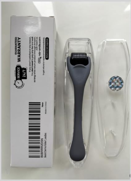 ROSELYNBOUTIQUE Derma Roller for Hair Beard Facial Skin Face 540 Microneedles At-Home Beauty Instrument White Holiday Gift for Men Women