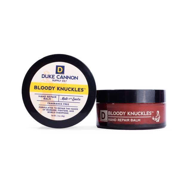 Duke Cannon Bloody Knuckles Hand Repair Balm - Unscented Moisturizer, Repair and Revitalize Dry, Cracked Skin, Ideal for Workers and Fighters, 1.4 oz. (2 Pack)