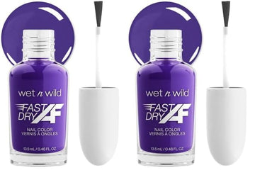 wet n wild Fast Dry AF Nail Polish Color, Purple Married Into Royalty | Quick Drying - 40 Seconds | Long Lasting - 5 Days, Shine (Pack of 2)