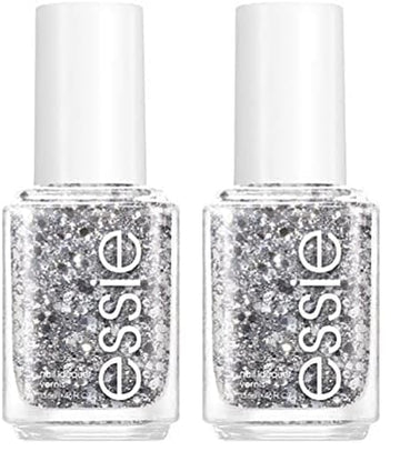 essie Nail Polish, Glossy Shine Silver Glitter, Set in Stones, 0.46 Fl Oz (Pack of 2)