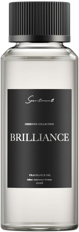 Scentiment Diffuser Oil - Brilliance Designer Collection | Aromatherapy Home Fragrance | Luxurious Scent with Notes of Saffron, Amberwood, Fir Resin (120 mL)