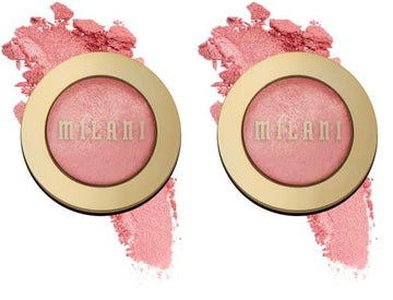 Milani Baked Blush - Dolce Pink (0.12 Ounce) Cruelty-Free Powder Blush - Shape, Contour & Highlight Face for a Shimmery or Matte Finish (Pack of 2)