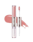 Mistine Lip Gloss Double Headed Lip Glaze Color Holding Lip Jelly Hydrating Gloss Moisturizing Balms Sheer Tint, Shine Glowy Matte Finish 0.05fl oz+0.05 fl oz D01 SAKURA GIN FIZZ