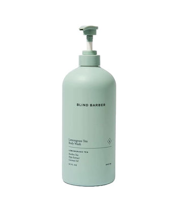 Blind Barber Lemongrass Tea Shower Gel for Men - A Daily Sulfate Free Body Wash for Clean, Hydrated Skin - Refreshing Formula Designed to Remove Build-Up + Debris -32 oz