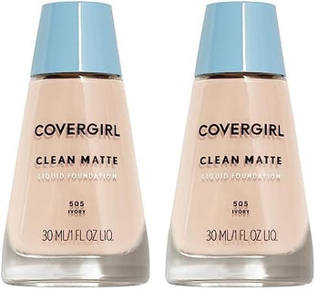 COVERGIRL, Clean Matte Liquid Foundation, Ivory 505, , of 2) 1 oz