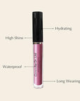 Vegan Moisturizing, Long Lasting Lip Gloss - Satin & Glitter - Allergen Free for Sensitive Skin - Burgundy Pink by Dr. Liia