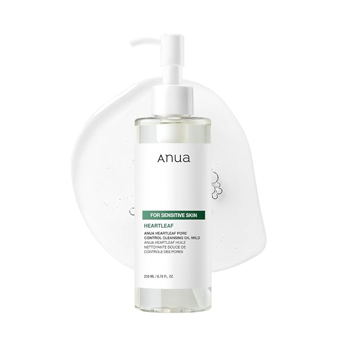 ANUA Heartleaf Pore Cleansing Oil MILD, Sensitive Skin Face Wash, Oil Cleanser for Face, Makeup Blackhead Remover, Korean Skin Care, Non-Comedogenic, Fragrance Free 6.76 fl oz(200ml)