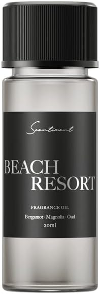 Scentiment Diffuser Oil - Beach Resort | Aromatherapy Fragrance Inspired by 5-Star Hotels | Luxurious Scent with Notes of Bergamot, Ocean, Peony with Amber & Sandalwood (20 mL)