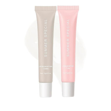 Summer Hydrating Lip Butter Balm Set - Ultra-Nourishing with Shea & Olive Butter，Soothes & Repairs Dry Lips, Non-Sticky Long-Lasting Moisture(Vanilla &Cake,Pack of 2)