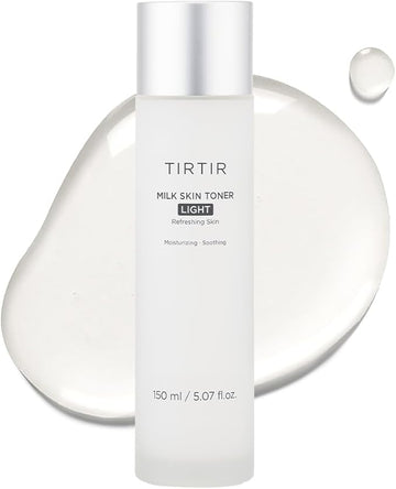 TIRTIR Milk Skin Rice Toner Light | Instant Hydration with 4% Niacinamide, Pantenol, Lightweight, Pore-Tightening, Vegan, Acne-Prone, Oily Skin, Fungal Acne Safe, Korean Skin Care, 5.07 Fl Oz