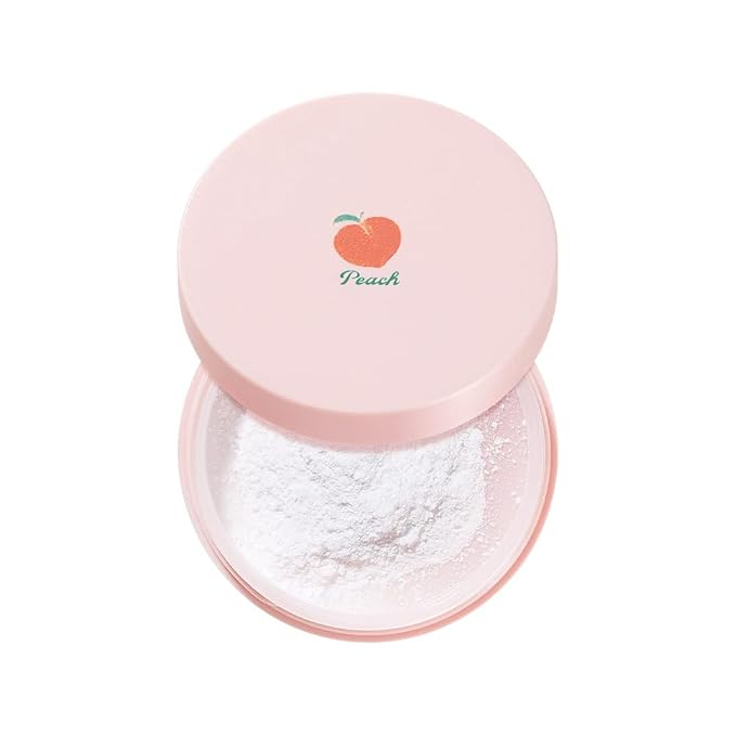 SKINFOOD Peach Cotton Multi Finish Powder 5g - Korean Peach Extract & Calamin Sebum Control Face Powder - Silky Setting Powder - Setting Powder for Oily Skin - Sweet Peach Scent for Soft Skin