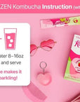 TEAZEN Strawberry Kiwi Kombucha Tea, Hydration Drink Mix, Sugar Free, Live Probiotics & Prebiotics, 10 Sticks, 1.76oz