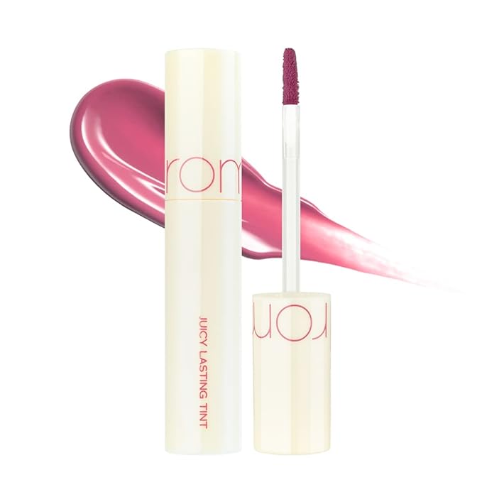 rom&nd Juicy Lasting Tint #28 Bare Fig - K-Beauty MLBB Lip Gloss for Cool Undertones, Vivid Long-Lasting Shine, Moisturizing & Non-Sticky Lip Stain