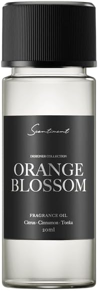 Scentiment Diffuser Oil - Orange Blossom Designer Collection | Aromatherapy Home Fragrance | Luxurious Scent with Notes of Citrus, Cinnamon, Tonka (20ml)