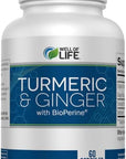 Well of Life: Turmeric & Ginger with BioPerine®: Joint Support - 655mg | 60 Veg Capsules. Helps Immune Function, Digestive Health, and Overall Wellness. Made in USA.
