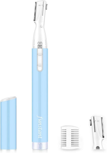 Eyebrow Trimmer, Precision Electric Eyebrow Razor for Women Battery-Operated Facial Hair Remover with Comb No Pulling Sensation Painless for Face Chin Neck, Upper-Lip, Peach-Fuzz