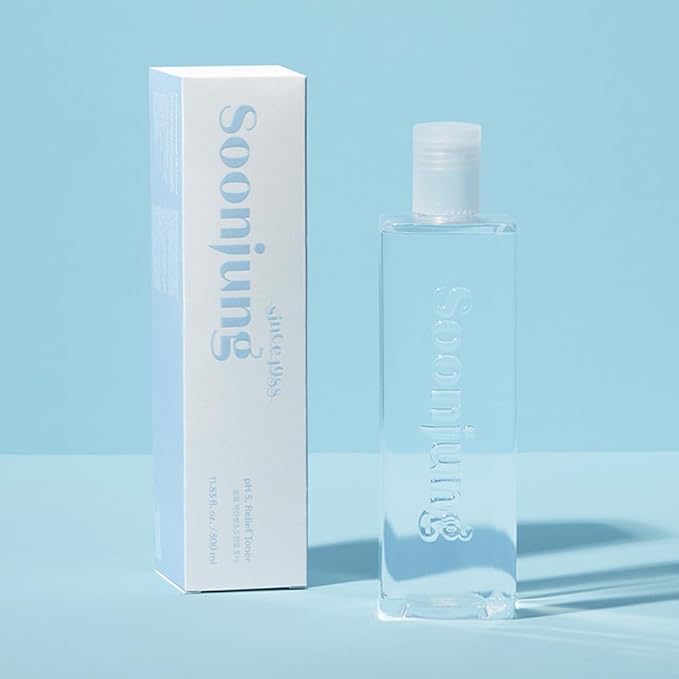 ETUDE Soonjung pH5.5 Relief Toner 16.9 fl.oz (500ml) 23AD | Skin Care Solution | Low PH Toner for Sensitive Skin | Non-Comedogenic, Hypoallergenic & Fragrance Free Moisturizer for Face