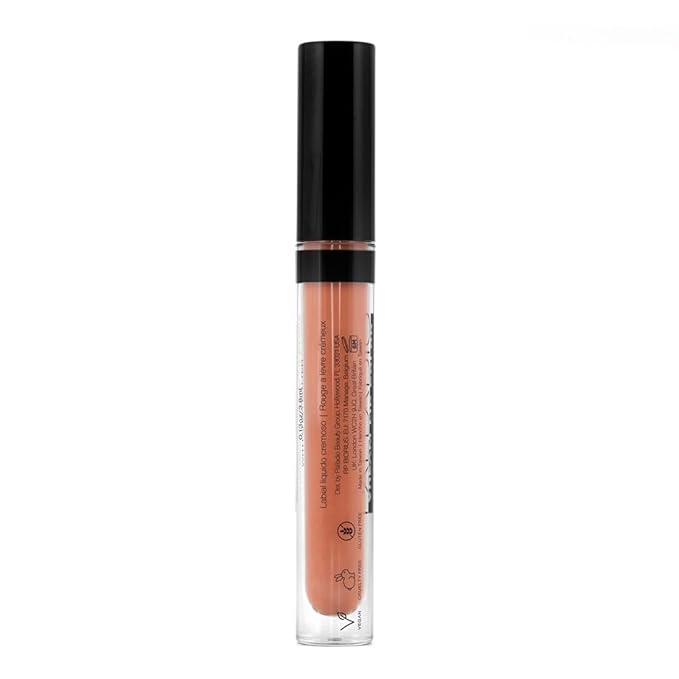 Palladio Long-Wear Cream Lip Color Liquid Lipstick, transfer proof high intensity color pigment, smooth lightweight formula, cream color matte finish, all day wear (Bare)