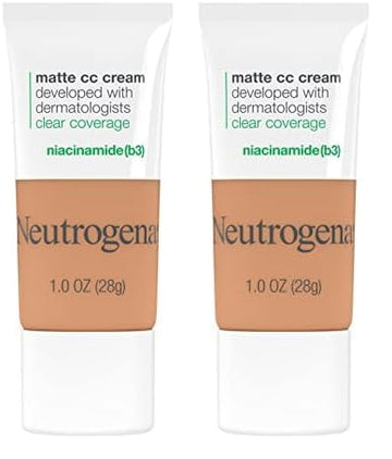Neutrogena Clear Coverage Flawless Matte CC Cream, Full-Coverage of 2) 1 oz