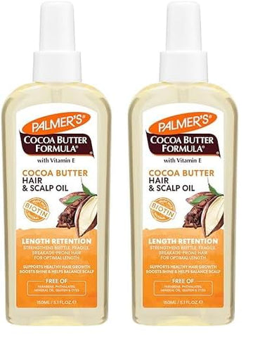 Palmer's Cocoa Butter & Biotin Length Retention Hair and Scalp Oil, 5.1 Ounce (Pack of 2)
