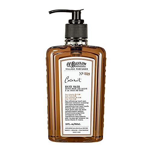 C.O. Bigelow Hand Wash Coconut, Village Perfumer Moisturizing Hand Soap for Bathroom & Kitchen with Aloe Vera and Pro-Vitamin B5, 10 fl oz