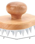 Hangerspace Scalp Massager Shampoo Brush, Wooden Wet and Dry Hair Scalp Care Brush, Shower Brush Scalp Scrubber Exfoliator with Soft Silicone Bristles for Dandruff Removal, Hair Growth (White)