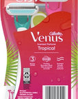 Gillette Venus Tropical Disposable Razors for Women, 3+1 Count, Designed for a Smooth Shave, Tropical Fragrance Scented Handles (Pack of 2)