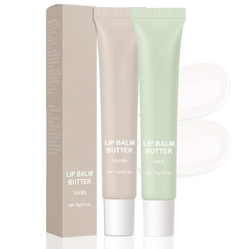 2Pcs Summer Lip Butter Balm Lip Gloss, Ultra-Hydrating Natural Vegan Lip Balm, Sheer-Tinted Shine & Hydration, Soothes & Softens Dry Lips Skincare, Bálsamo labial hidratante (#1+2#)