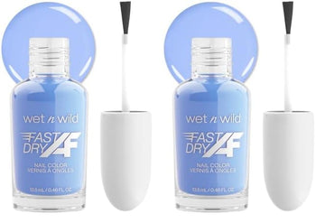 wet n wild Fast Dry AF Nail Polish Color, Baby Blue Sin-derella | Quick Drying - 40 Seconds | Long Lasting - 5 Days, Shine (Pack of 2)