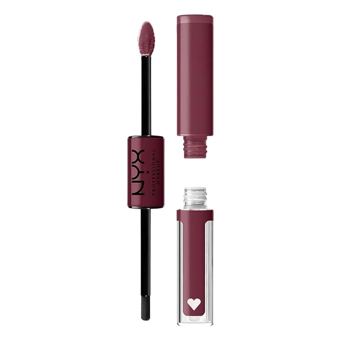 NYX Professional Makeup Shine Loud, Long-Lasting Liquid Lipstick with Clear Lip Gloss - Never Basic (Warm Burgundy)