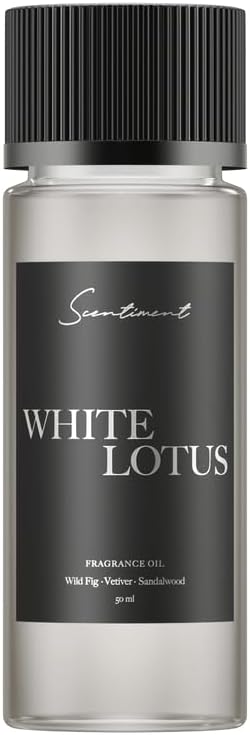 Scentiment Diffuser Oil - White Lotus | Aromatherapy Home Fragrance | Inspired by Four Seasons® Hotel | Luxurious Scent with Notes of Wild Fig, Vetiver, Almond, Sandalwood (50 mL)