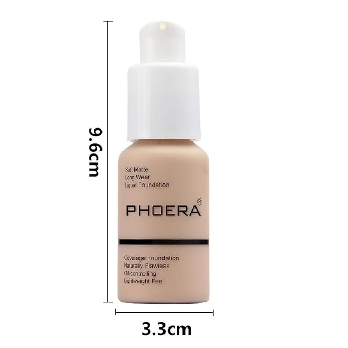 PHOERA Foundation,Flawless Soft Matte Oil Contro Concealer Long-Lasting Waterproof Full Coverage Foundation Makeup .(1Pcs-101# Porcelain)