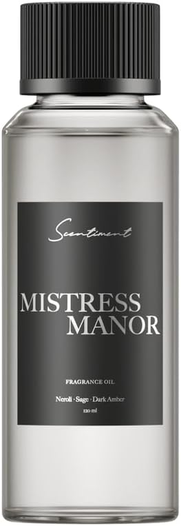 Scentiment Diffuser Oil - Mistress Manor | Aromatherapy Home Fragrance | Inspired by Grace Vanderbilt® Hotel | Luxurious Scent with Notes of Neroli, Sage, Dark Amber (120ml)