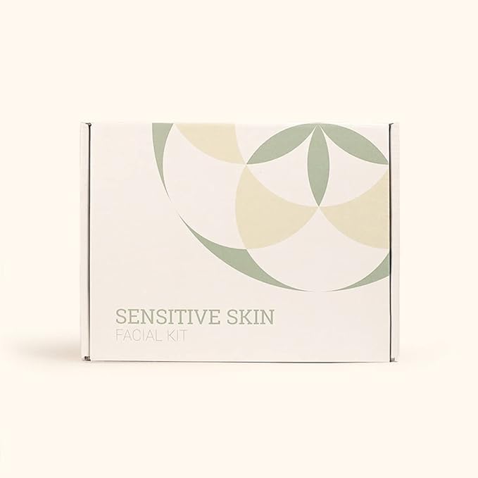 Herb’N Eden - Sensitive Skin Facial Kit - Cleanse, Mask, Tone, & Moisturize - Natural Ingredients & Essential Oils - Made in USA - 5 Product Set includes Wash, Toner, Serum, Mask, Sisal