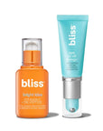 Bliss Serum and Eye Cream 2pc Set: Bliss Bright Idea Vitamin C + Tri-Peptide Brightening Serum - 1 Fl Oz - Hydrating Illuminating Face Cream with Peptides and Eye Do All Things Hydrating Eye Cream