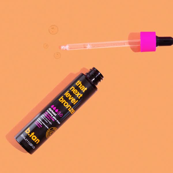 b.tan Dark Self Tan Drops for Face & Body | That Next Level Bronze - Darkest Gradual Self Tanner Bronzing Glow Drops, Vegan, Cruelty Free, 1.0 Fl Oz