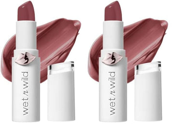 wet n wild Lipstick Mega Last High-Shine Lipstick Lip Color Makeup, Rosé And Slay (Pack of 2)