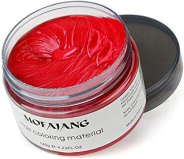 Red Temporary Hair Color Wax Spray - Hair Styling Clay 4.23 oz, Easy Washout for Halloween Cosplay, Party (Red)