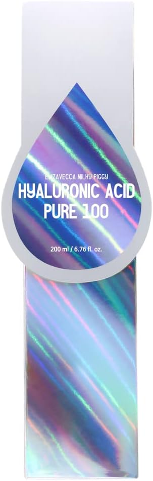 Elizavecca Hyaluronic Acid 100% Face Serum 200ml/6.76 fl.oz. - Hyaluronic Acid Essence, K-Beauty Routine