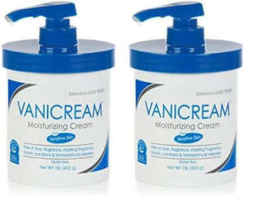 Vanicream Moisturizing Skin Cream with Pump Dispenser - 16 fl oz (1 lb) - Moisturizer Formulated Without Common Irritants for Those with Sensitive Skin (Pack of 2)