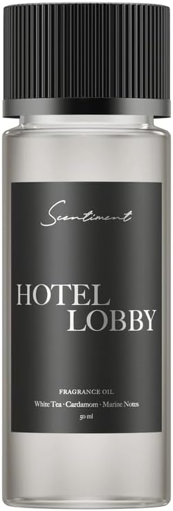 Scentiment Diffuser Oil - Hotel Lobby | Aromatherapy Fragrance Inspired by 5-Star Hotels | Luxurious Scent with Notes of White Tea, Bergamot, Orange Blossom, Amber & Marine (50ml)
