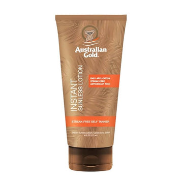 Australian Gold Instant Sunless Tanning Lotion, 6 Ounce | Rich Bronze Color with Fade Defy Technology | Energizes & Softens Skin | New Packaging Same Formula