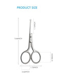LIVINGO Premium Manicure Rounded Tip Scissors Multi-purpose Stainless Steel Cuticle Pedicure Beauty Grooming Kit for Nail, Eyebrow, Eyelash, Dry Skin, Nose Hair 3.5 inch