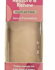 No7 Restore & Renew Multi Action Serum Foundation - Porcelain - Liquid Foundation Makeup with Vitamin C, Vitamin E & Collagen for Face - Beauty Skin Serum Formula with Medium Coverage (30ml)