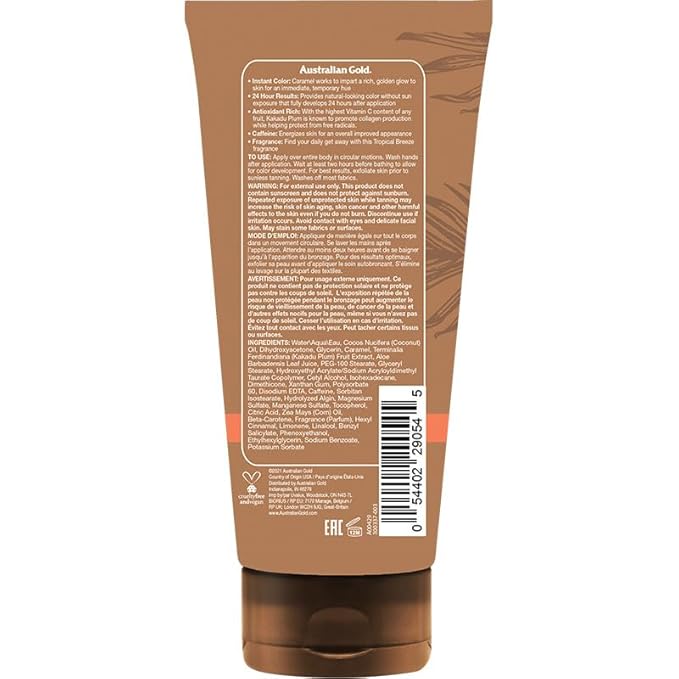 Australian Gold Instant Sunless Tanning Lotion, 6 Ounce | Rich Bronze Color with Fade Defy Technology | Energizes & Softens Skin | New Packaging Same Formula